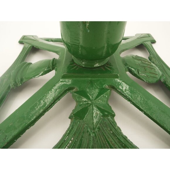 Vintage Green Cast Iron 11x11 German Christmas Tree Stand - Picture 12 of 14